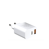 Мережевий зарядний пристрій WUW-C172 20W PD USB-C + USB QC3.0 18W white