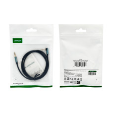 Аудіокабель UGREEN 3.5mm Male to 3.5mm Male Cable Gold Plated Metal Case with Braid 1m (Blue Black)