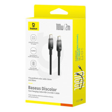 Кабель Baseus Discolor Series Fast Charging Cable USB-C to USB-C 100W 1m Cluster Black