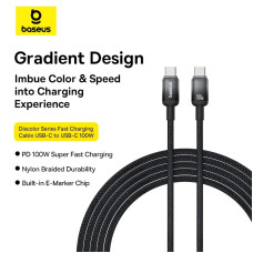 Кабель Baseus Discolor Series Fast Charging Cable USB-C to USB-C 100W 1m Cluster Black