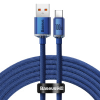 Кабель Baseus Crystal Shine Series Fast Charging Data Cable USB to Type-C 100W 2m Blue