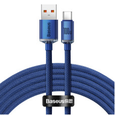Кабель Baseus Crystal Shine Series Fast Charging Data Cable USB to Type-C 100W 2m Blue