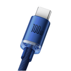 Кабель Baseus Crystal Shine Series Fast Charging Data Cable USB to Type-C 100W 2m Blue