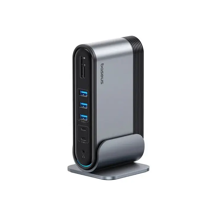 USB-хаб Baseus UnionJoy 17-Port Triple-Display Docking Station Space Grey（USB-C to HDMI4K@60Hz*2+DP4K@60Hz*1+USB3.0*3+USB-C3.0*2+USB2.0*2+PD*1+PC*1+