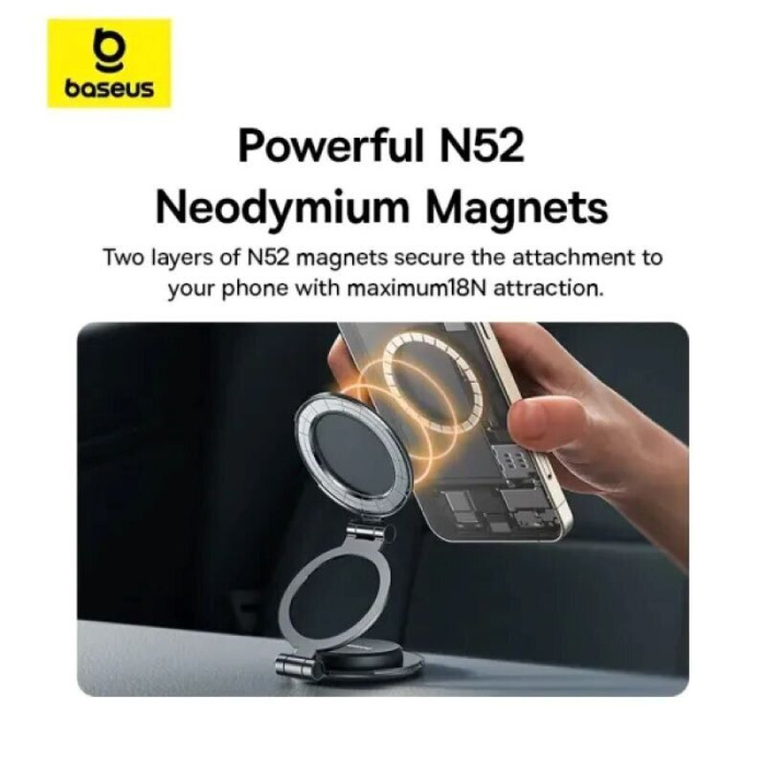 Автотримач для телефона Baseus MagPro Series II Magnetic Car Mount Stick-on Version Cosmic Black