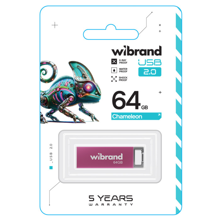 Флеш-накопичувач Wibrand USB 2.0 Chameleon 64Gb Pink