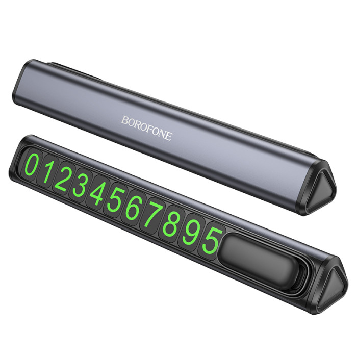 Паркувальна карта BOROFONE FC3 Ronny can hidden parking sign Black Metal Gray
