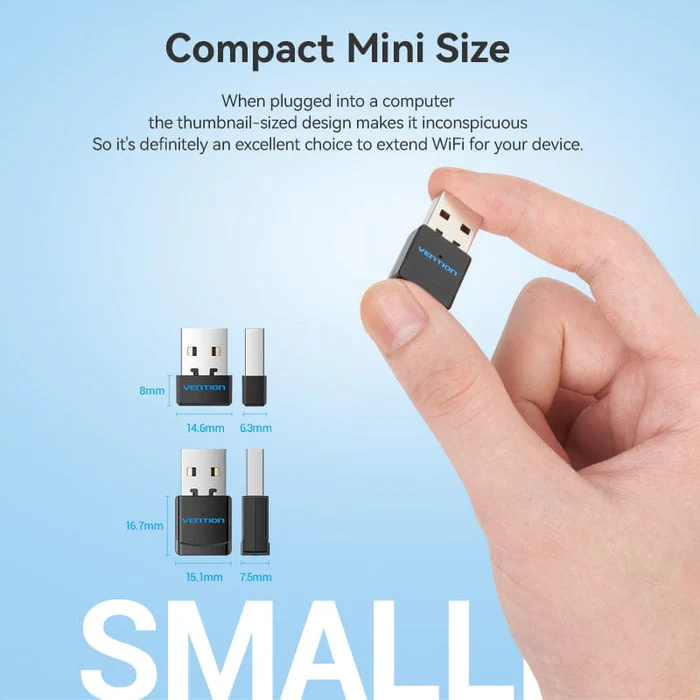 Адаптер Vention USB Wi-Fi Dual Band Adapter 2.4G/5G Black (KDSB0)