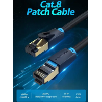 Мережевий кабель Vention Cat.8 SFTP Patch Cable 2M Black (IKABH)