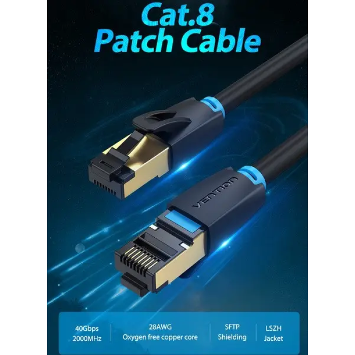 Мережевий кабель Vention Cat.8 SFTP Patch Cable 2M Black (IKABH)
