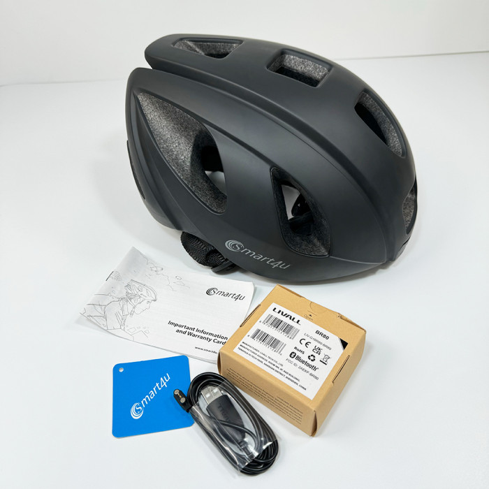 Захисний шолом Smart4u R55 (M) Black (55-59см), акустика, мікрофон, сигнали поворотів та стопів, додаток, пульт BR80