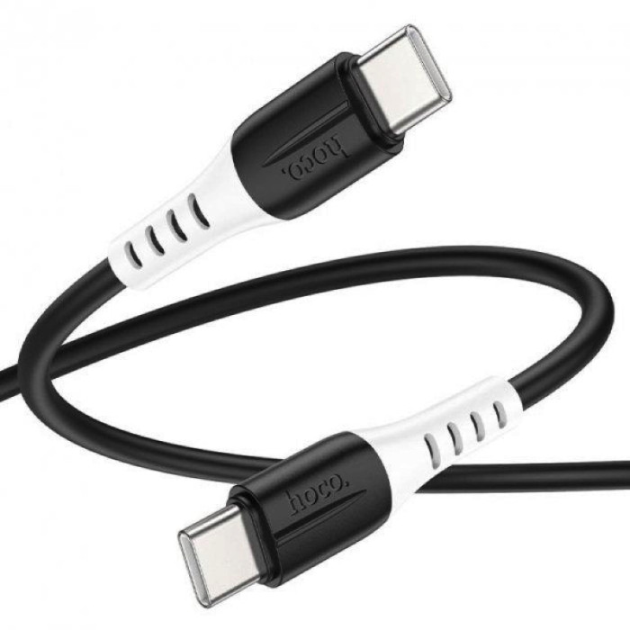 Кабель HOCO X82 Type-C to Type-C 60W, 1m, silicone, silicone connectors, Black