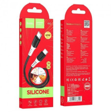 Кабель HOCO X82 Type-C to Type-C 60W, 1m, silicone, silicone connectors, Black