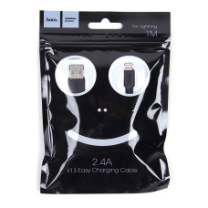 Кабель HOCO X13 USB to iP 2.4A, 1m, PVC, PVC connectors, Black