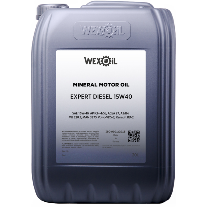 Моторна олива Wexoil Expert Diesel 15W-40 CH-4/CG-4/SJ 20л (9389)