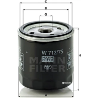 Оливний фільтр Mann-Filter W 712/75 (W 712/75)
