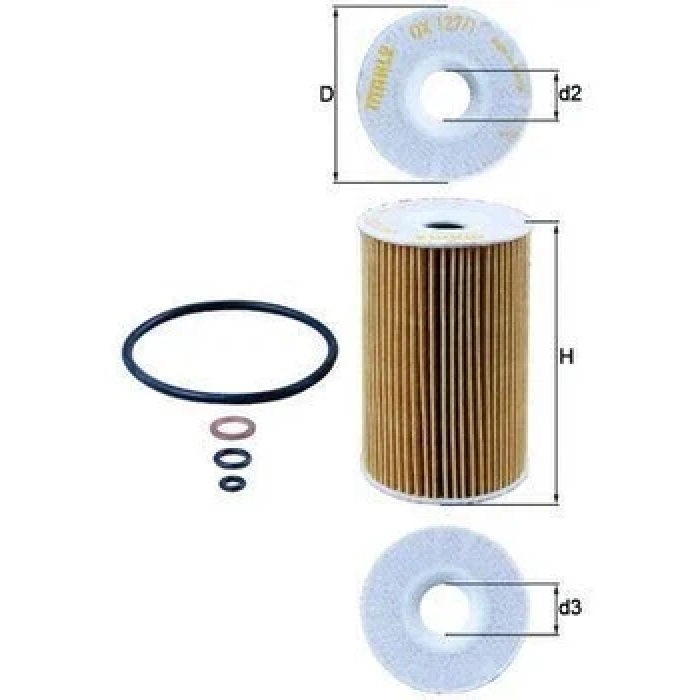 Оливний фільтр Mahle / Knecht OX127/1D