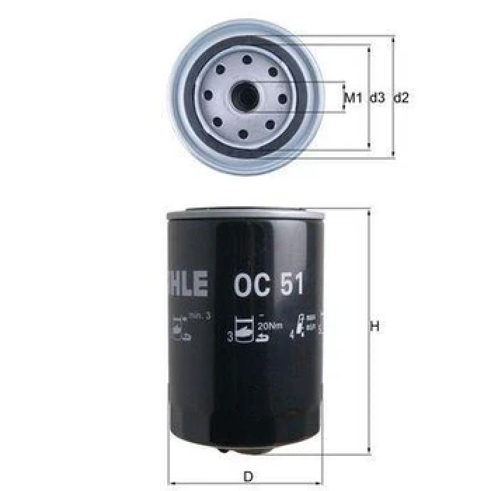 Оливний фільтр Mahle / Knecht OC51