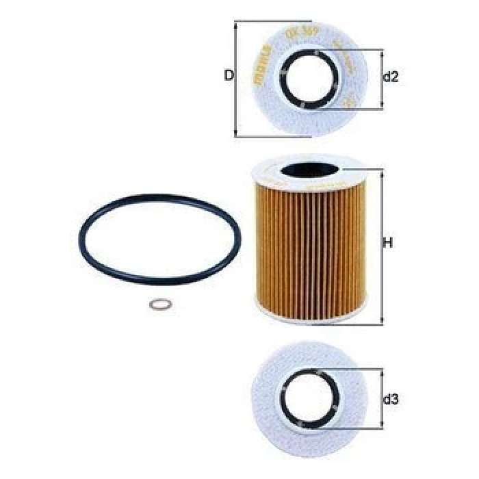 Оливний фільтр Mahle / Knecht OX369D