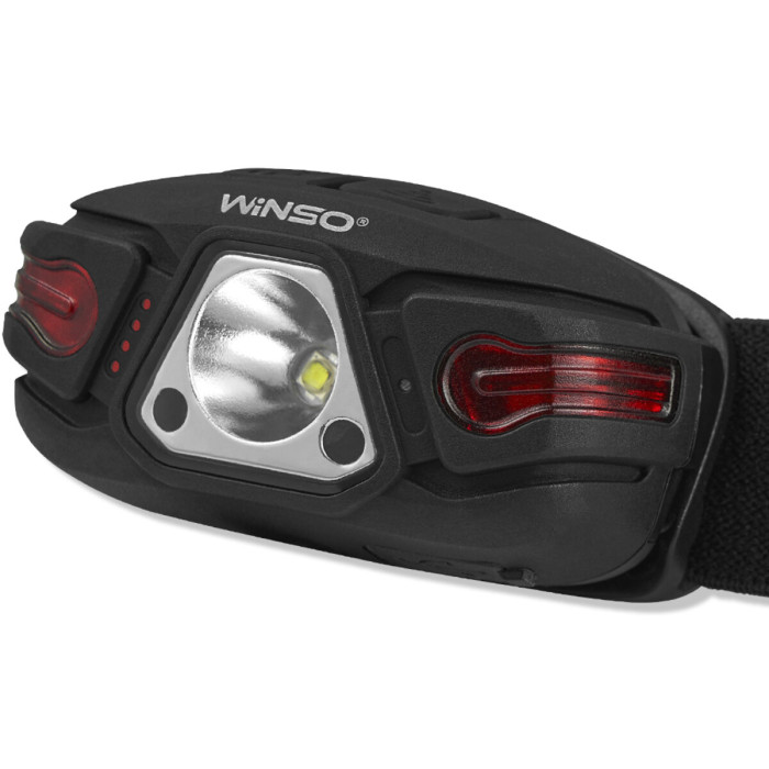 Ліхтар налобний Winso 250Lm, 5W LED, 850mAh, з сенсором білий/червоний
