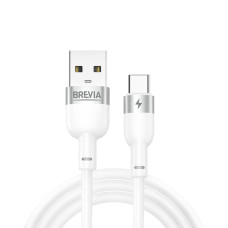 Кабель Brevia USB to Type-C 2,4A 1,2м, білий ZIP (52120WUCZ1)