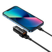 Автомобільний зарядний пристрій XO CC48 Smart Dual USB Metal чорний