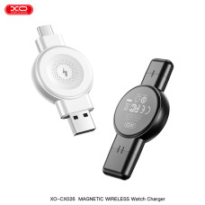 Бездротовий зарядний пристрій XO CX026 Watch Wireless Charger Apple/Samsung USB/Type-C білий