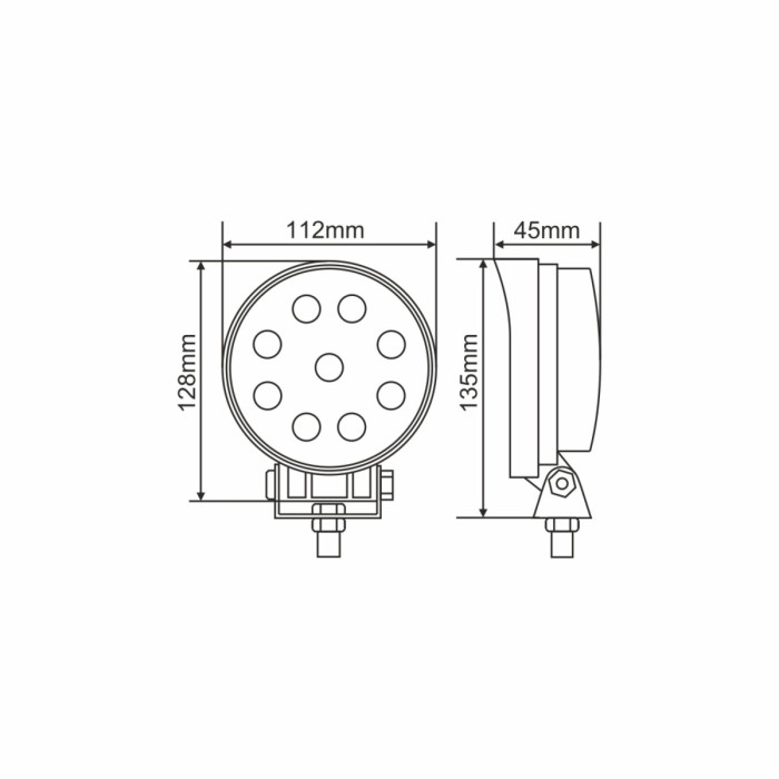 Фара світлодіодна Brevia Epistar Flood 10-30V, 27W (9x3W), 1980Lm, 1шт (10641RFX1)