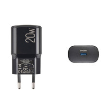 Мережевий зарядний пристрій Brevia ePower PD20W USB-C чорний