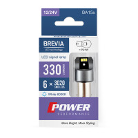 Автолампа Brevia Power LED P21W 330Lm 6x3020SMD 12/24V CANbus, 2шт
