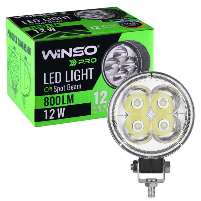 Фара світлодіодна Winso Pro Epistar точковий 10-30V, 12W (4x3W), 1шт
