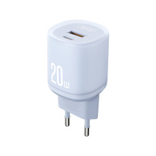 Мережевий зарядний пристрій XO L144 PD20W 1USB-A+1USB-C синій
