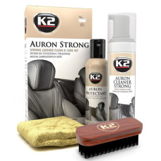 Набір для догляду за шкіряною оббивкою К2 Auron Strong Set з щіткою та мікрофіброю