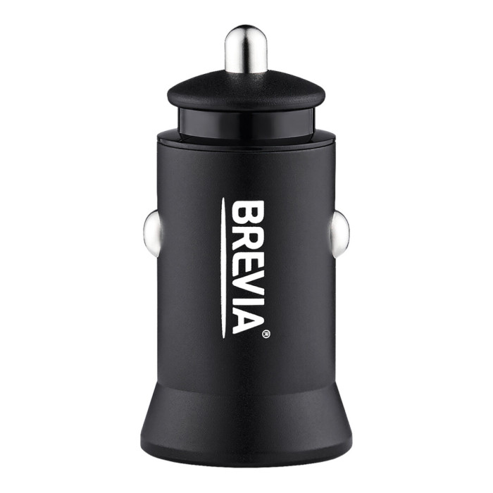 Автомобільний зарядний пристрій Brevia ePower DualCharge 30W 1xUSB-C+1xUSB-A чорний