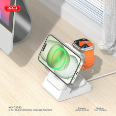 Бездротовий зарядний пристрій XO CX033 3в1 Power bank + Watch Charger + Headphone білий