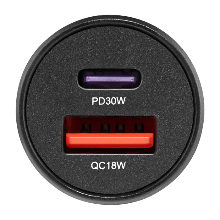 Автомобільний зарядний пристрій Brevia ePower DualCharge 48W 1xUSB-C+1xUSB-A, чорний