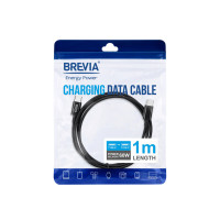 Кабель Brevia Type-C to Type-C 60W 1м, чорний ZIP (55100BCCZ1)