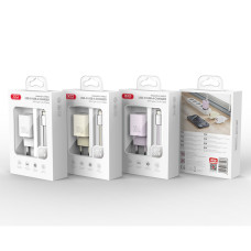 Мережевий зарядний пристрій XO L149 PD30W 1USB-A+1USB-C + Lightning кабель білий