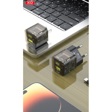 Мережевий зарядний пристрій XO CE05 Gan PD30W+QC3.0 18W + Type-c кабель коричневий