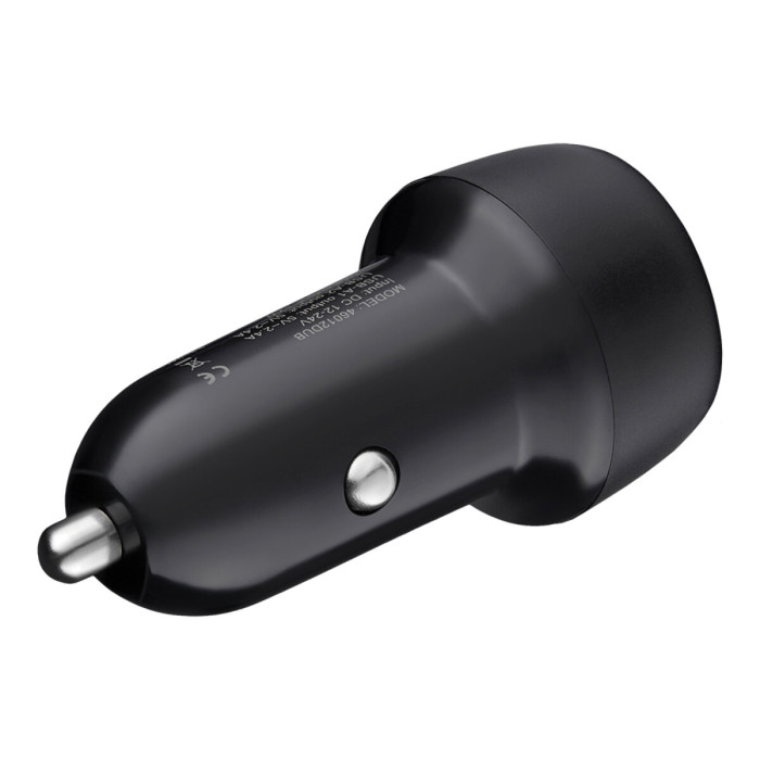 Автомобільний зарядний пристрій Brevia ePower DualDrive 12W 2xUSB-A чорний