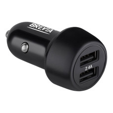 Автомобільний зарядний пристрій Brevia ePower DualDrive 12W 2xUSB-A чорний