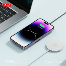 Бездротовий зарядний пристрій XO CX022 Magnetic Wireless Charger Type-C білий