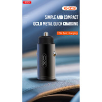Автомобільний зарядний пристрій XO CC39 QC3.0 18W чорний