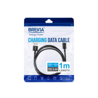 Кабель Brevia USB to Lightning 2,4А 1м, чорний ZIP (55100BULZ1)