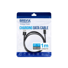 Кабель Brevia USB to Lightning 2,4А 1м, чорний ZIP (55100BULZ1)
