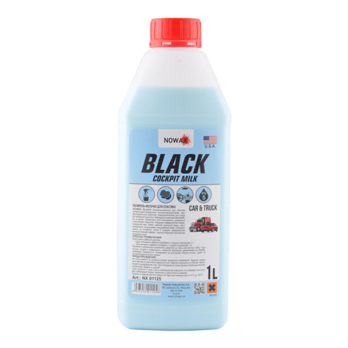 Поліроль-молочко для пластику Nowax Black концентрат, 1л