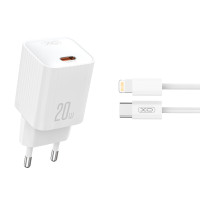 Мережевий зарядний пристрій XO L146 PD20W Single USB-C + Lightning cable білий