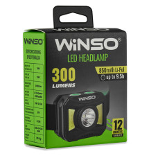 Ліхтар налобний Winso 300Lm, 3W+COB, 850mAh, білий/червоний