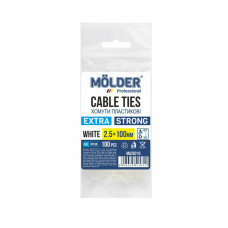 Хомути Molder пластикові білі 2,5x100, 100шт