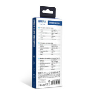 Кабель Brevia Type-C to Type-C 60W 1,2м, м'ятний box (52120MCCC1)